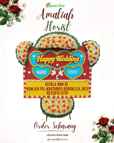 Karangan Papan Bunga Pernikahan di Cibogor